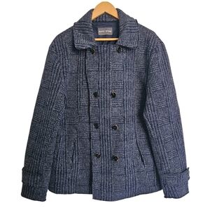 Slate & Stone Navy & Grey Wool-blend Plaid Jacket Size XXL